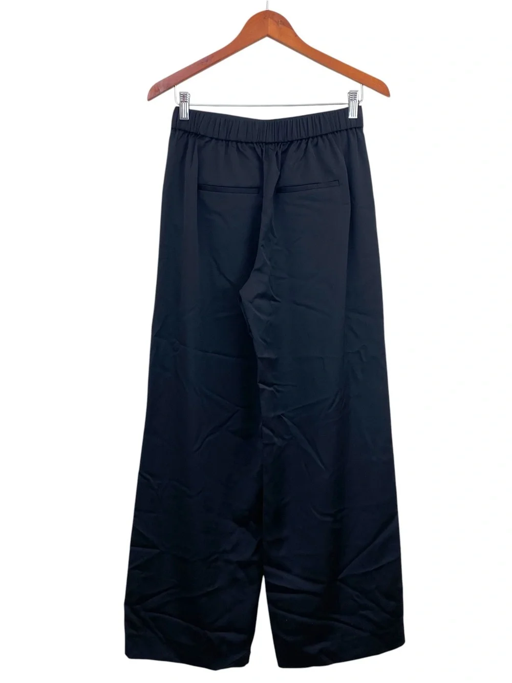 J Crew Stratus Pant in Black Satin Elastic Waist Women's Sz 4 - Picture 6 of 9